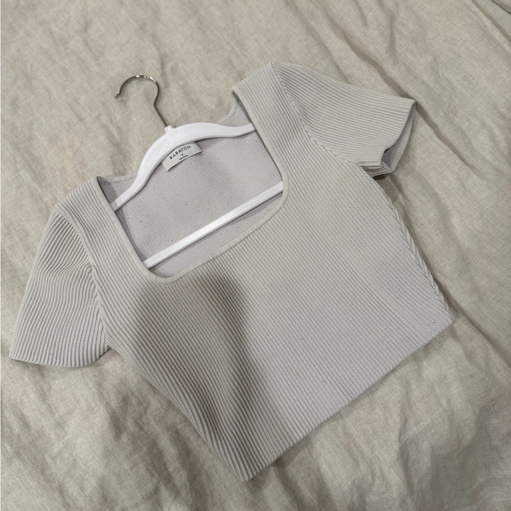 Babaton Sculpt Knit Squareneck Top from Aritzia.